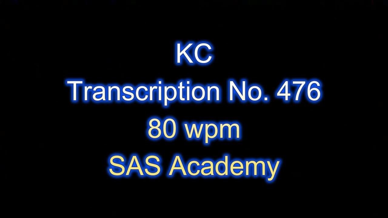 Trans. 476 / 80 wpm / KC