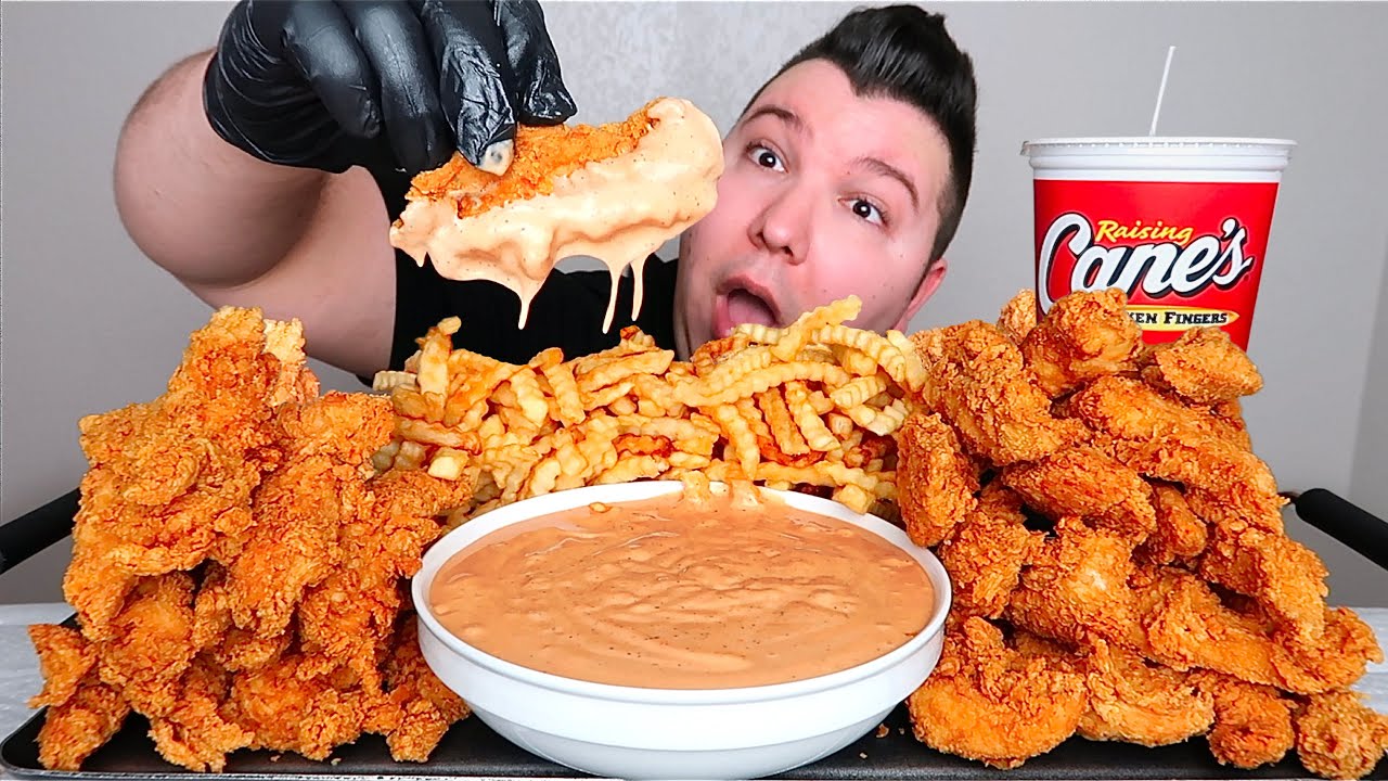 Raising Cane's Fried Chicken With Sauce • The Best Chicken Ever • MUKBANG