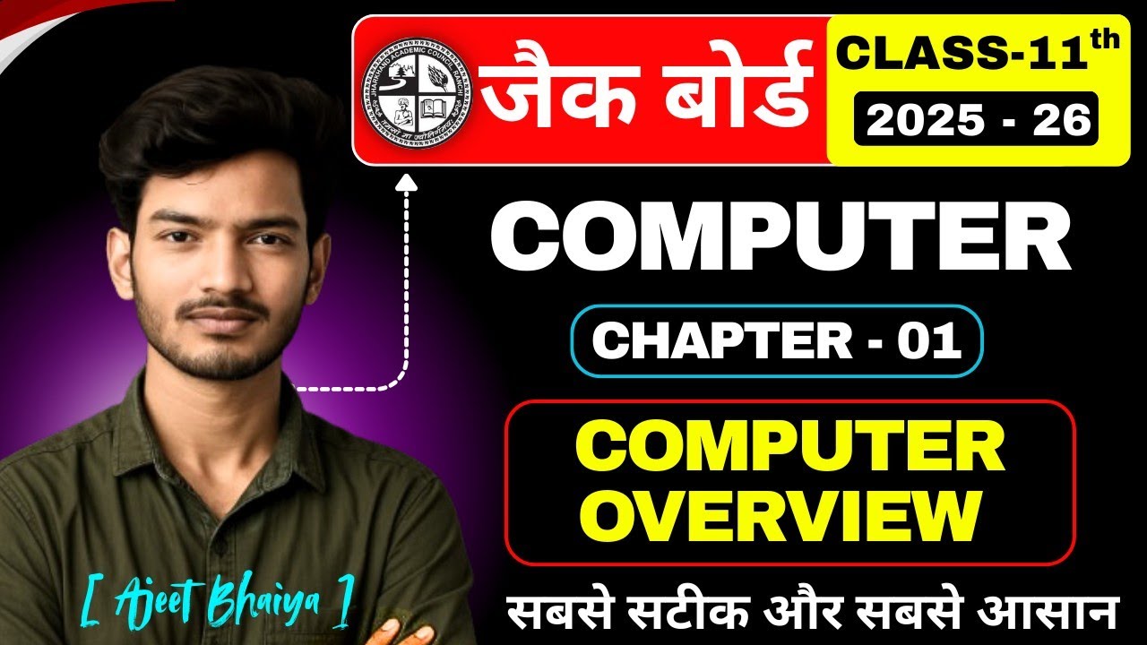 Class 11 Computer Science | Chapter 1 - Computer Overview | One Shot Video |JAC Board | 2025-26