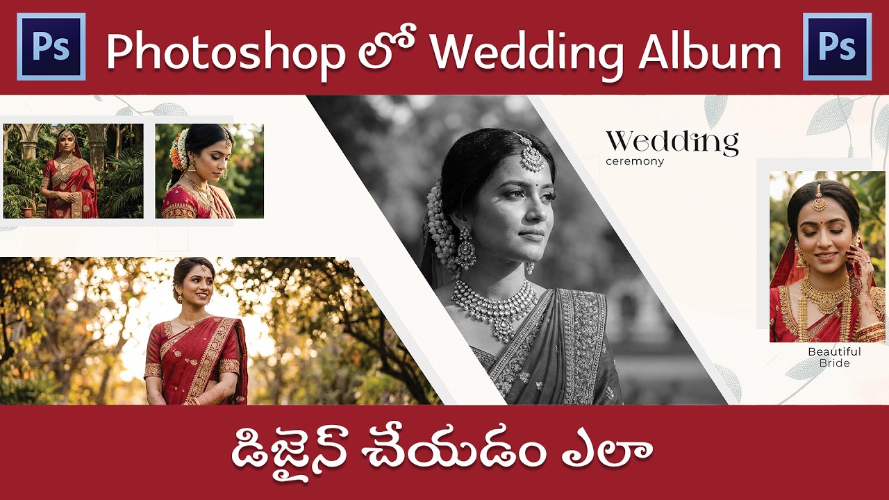 Wedding Album Design Tutorial in Adobe Photoshop | Professional Wedding Album Layout