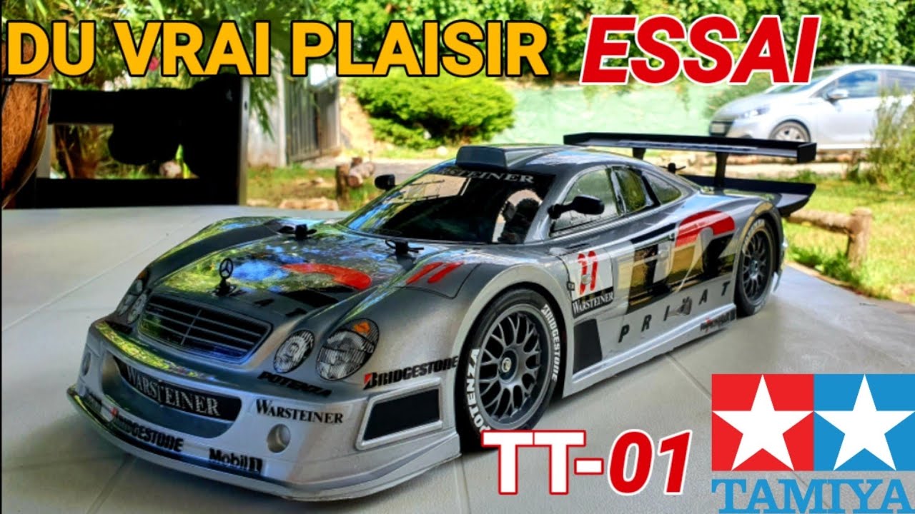 ESSAI TAMIYA TT-01 MERCEDES CLK GTR 1/10