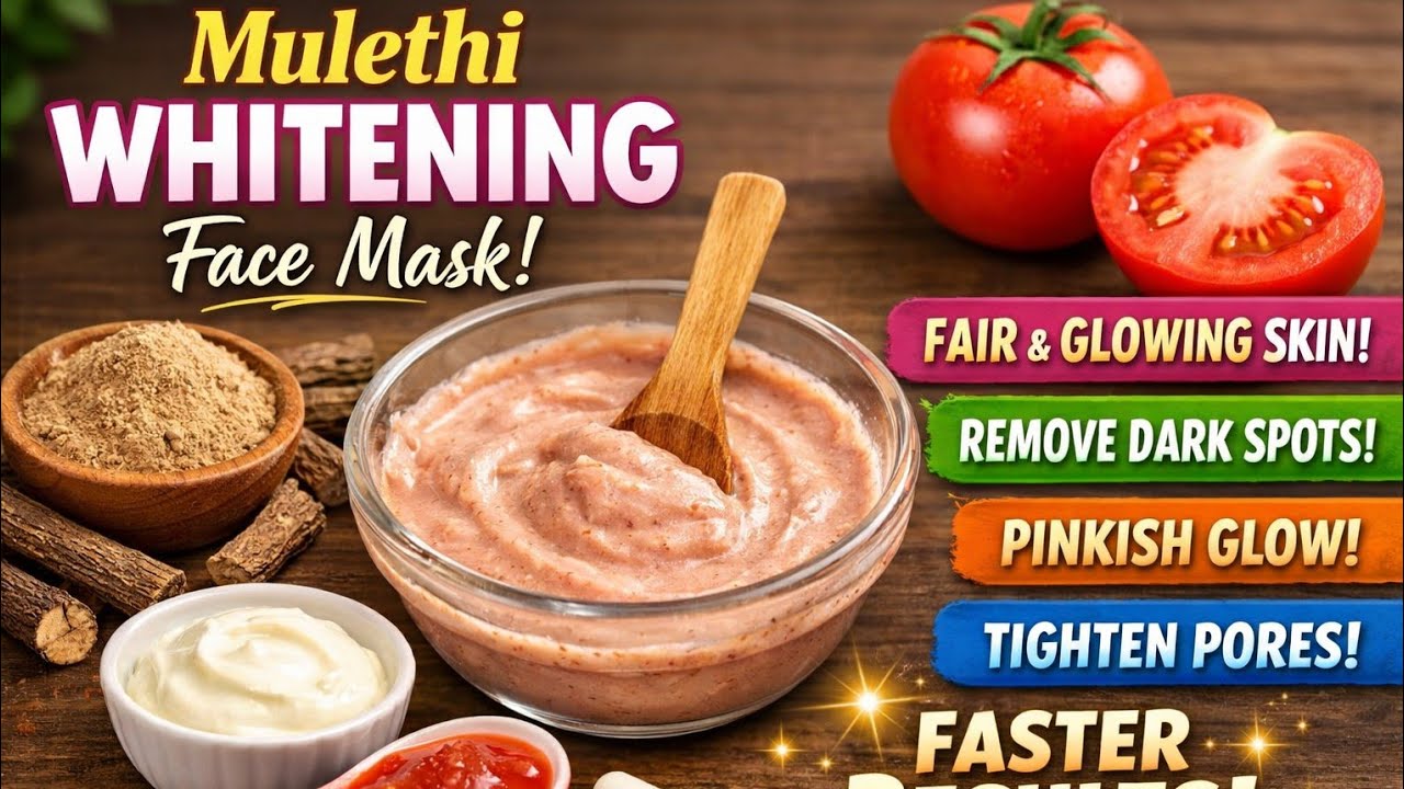 Mulethi Whitening Face Mask | Dark Spots Remove | Instant Fair & Pink Glow Naturally ✨
