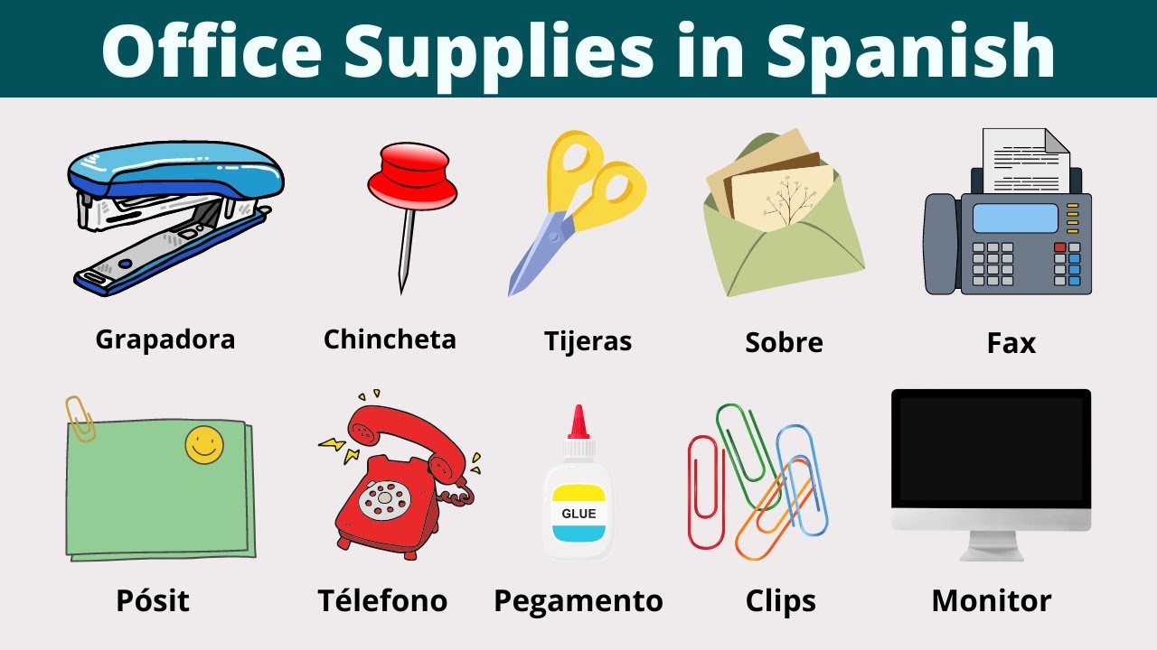 Learn Office Supplies in Spanish | List of useful stationery items in Spanish!