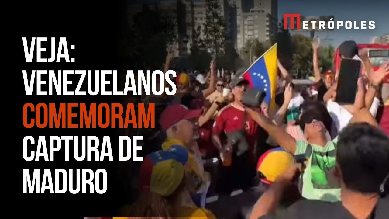 Venezuelanos comemoram captura de Maduro nas ruas do Chile