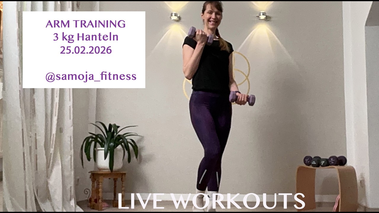 3 kg Hanteln Armtraining  und 5 Übungen - Bizeps und Trizepstraining