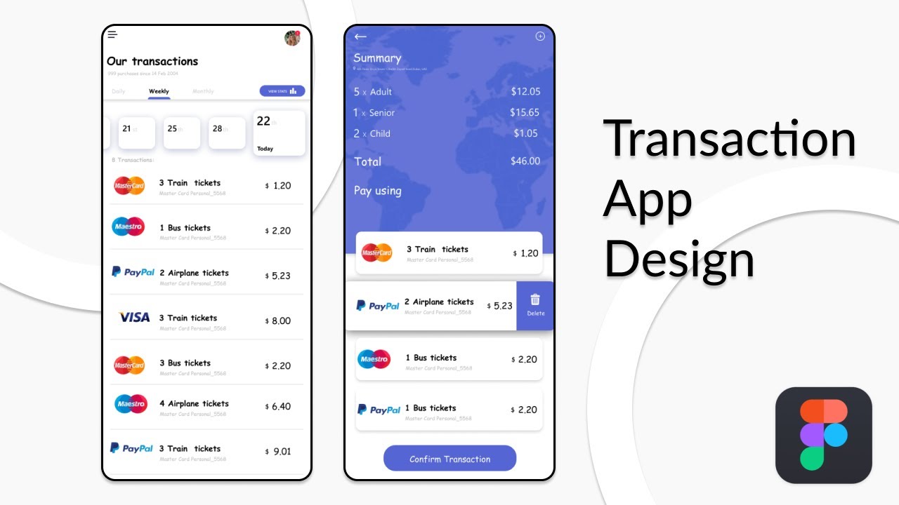 Transaction App Design in Figma | Design in Figma | Mobile App Design | Figma Tutorial
