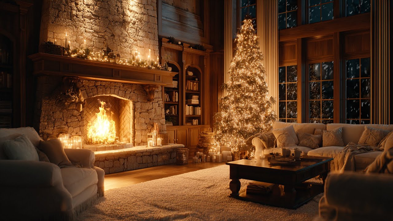 Quiet Winter Piano 🔥 Fireplace Soundscape for Meditation and Mental Balance