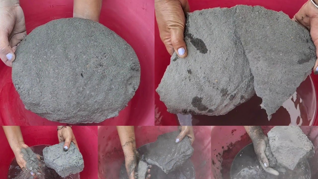 Gritty Charcoalashes Slabs/ Shapes dry and water 💦 crumbling/ Satisfying Asmr
