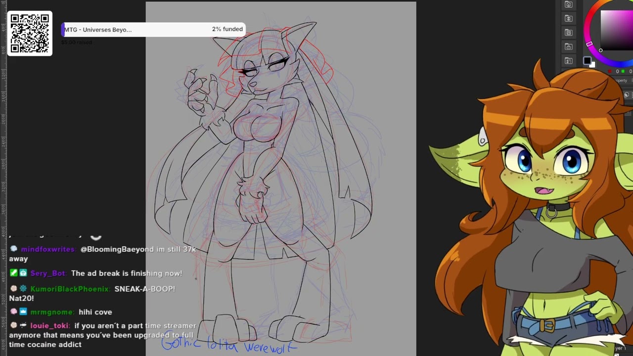 [PNGTUBER] Lets make some more adopts!!! finishing a pretty wolf lady!!!
