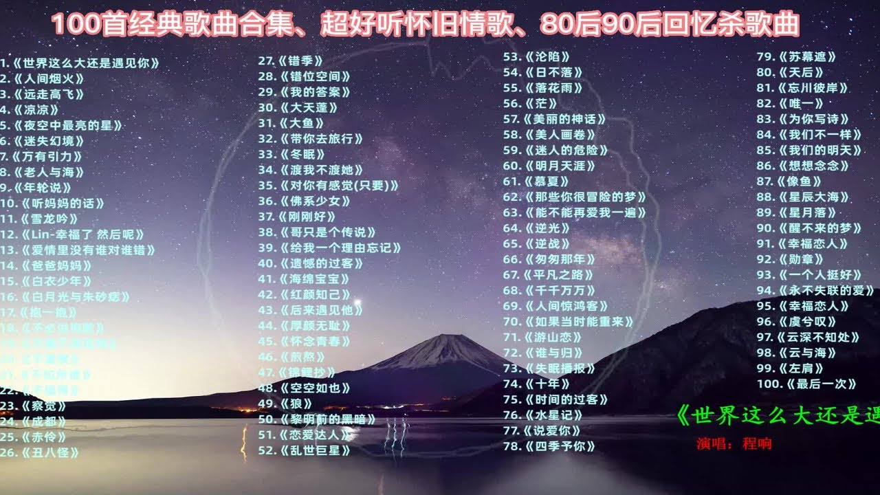【8090后回忆杀歌曲】精选100首宝藏级单曲合集，每一首都是超经典的，值得收藏起来慢慢听！ p01 世界这么大还是遇见你