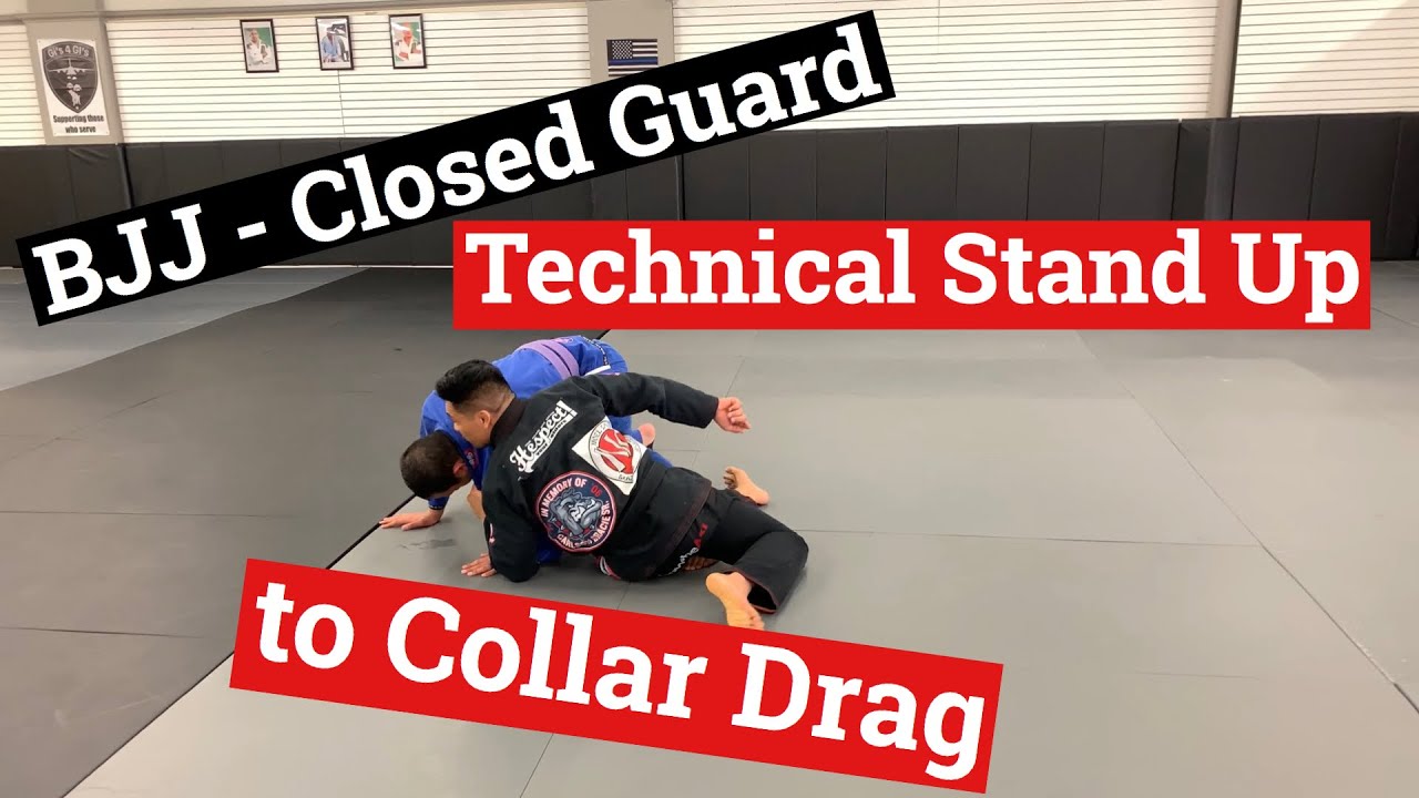 Closed Guard - Technical Stand Up to Collar Drag