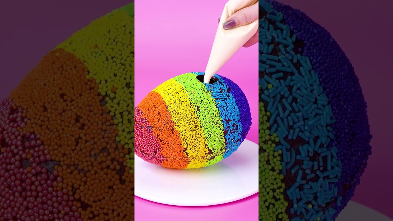 #short Perfect Rainbow Chocolate Creation, Crunchy Sprinkles, Satisfying Video Top Cake #cake