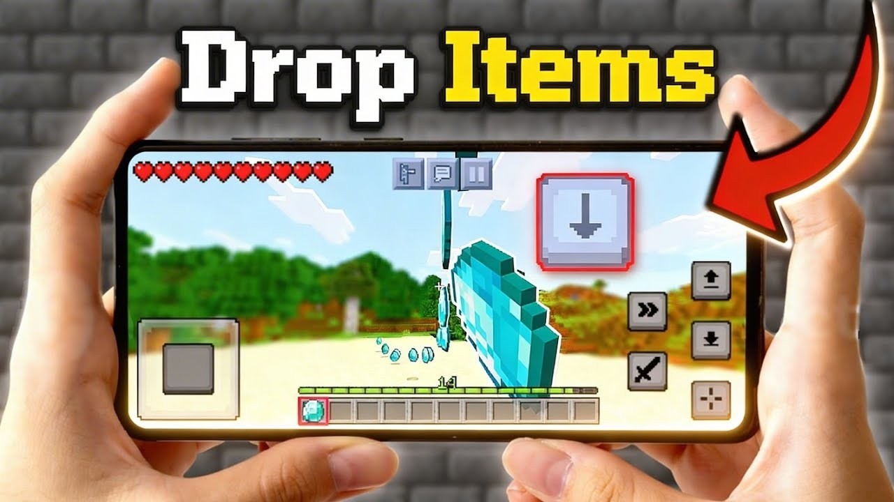 Q Drop Button for MCPE 1.26+ | Add PC Drop Button in MCPE 😱