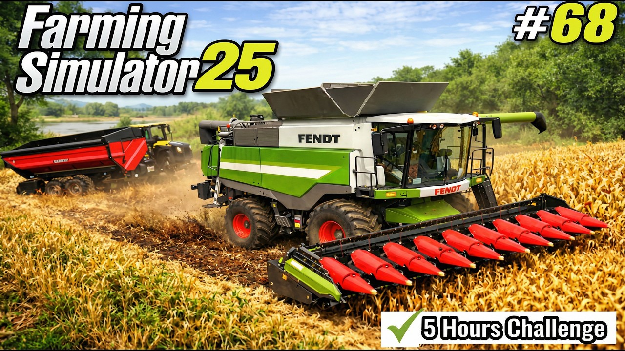 5 Hours Harvesting Challenge! How Much Money Can I Earn? 💰 | Farming Simulator 25