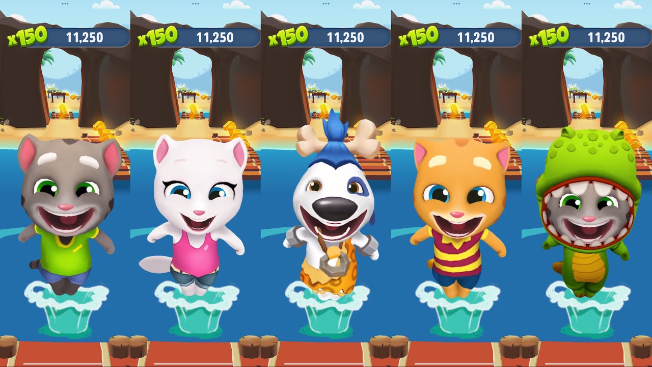 Talking Tom Gold Run All Characters Reverse Funny Fails & Falls Moment Gameplay