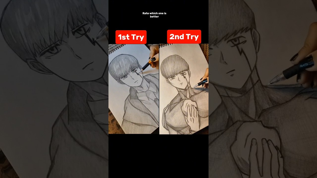 Drawing Mash from Mashle: Magic and Muscles. #animedrawing #anime #mashlemagicandmuscles #shorts