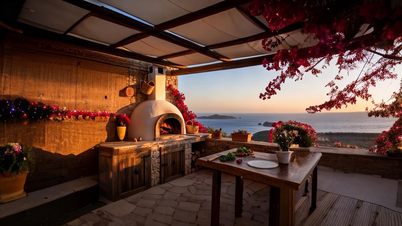 Sunset Dinner at the Villa: Mediterranean Rustic Vibes & Nature Sounds.