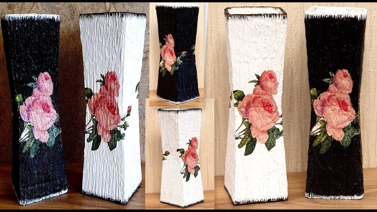 How to make flower vase from cardboard  and Plaster/Diy Home Decor