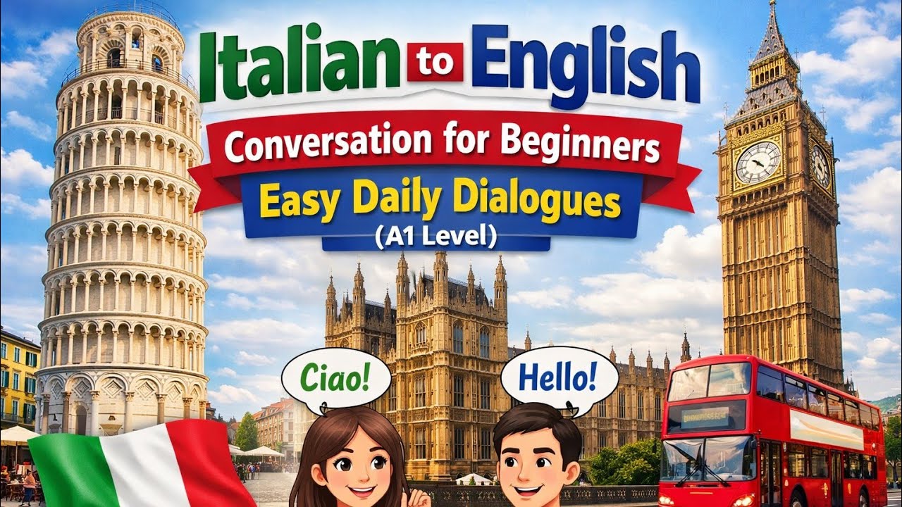 Italian to English Conversation for Beginners | Easy Daily Dialogues (A1 Level)