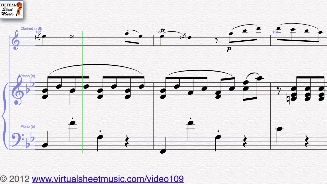 Karl Philip Stamitz, Concerto No. 3 1st Movement, clarinet and orchestra sheet music - Video Score