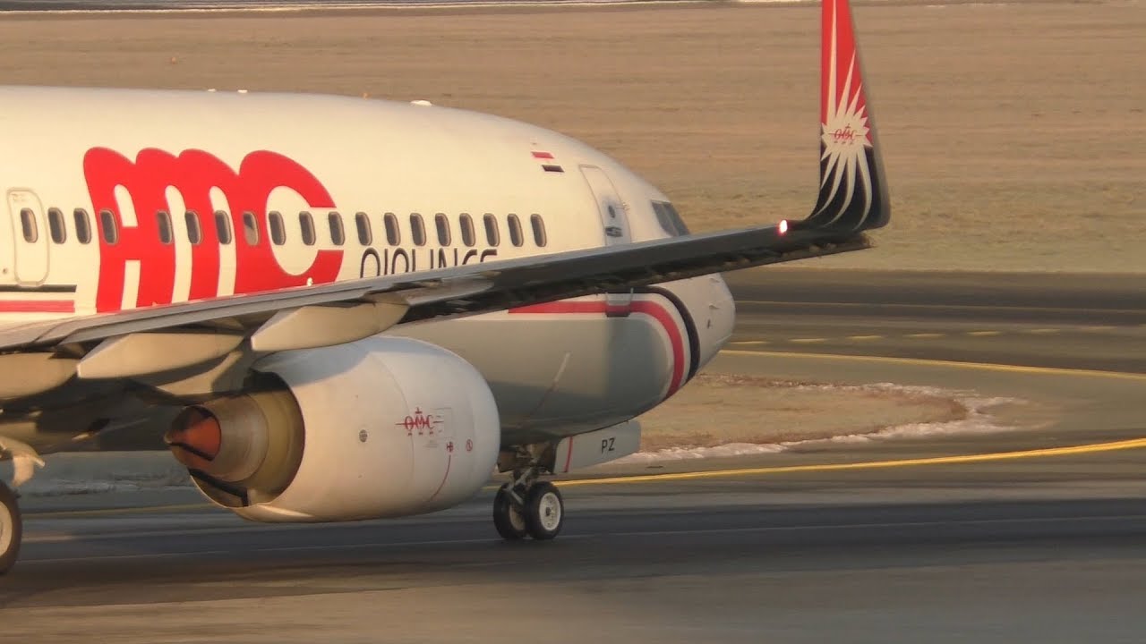 BEAUTIFUL AMC Airlines Boeing 737 arrival & takeoff at Graz Airport | SU-BPZ