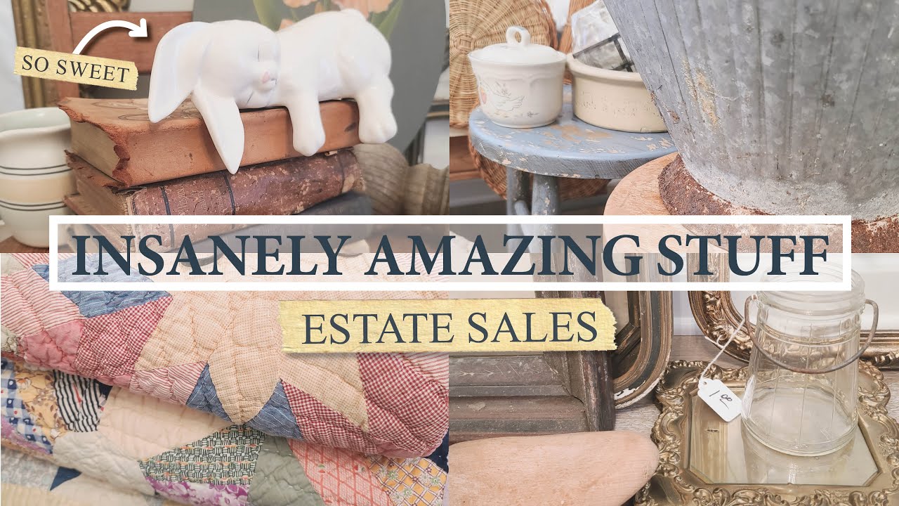 Big Estate Sale Haul • Insanely Amazing Stuff • vintage quilts • chippy stools • old books