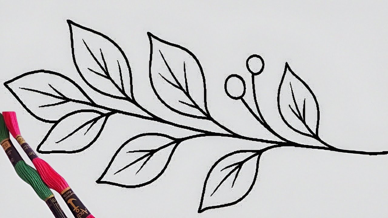Easiest Leaves Twig Hand Embroidery Design | Embroidery For Beginners 