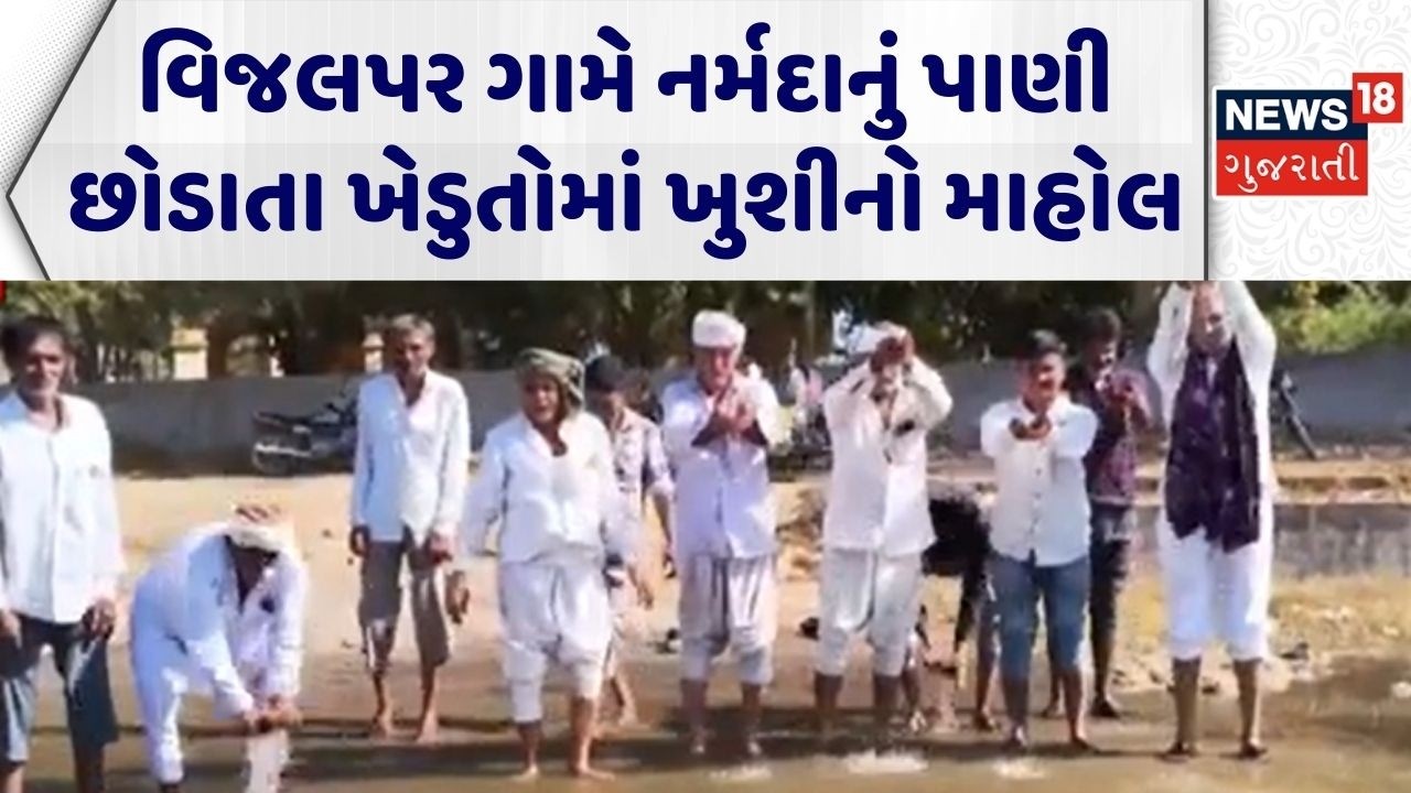 Dwarka Water Supply | વિજલપર ગામે નર્મદાનું પાણી છોડાતા ખેડુતોમાં ખુશીનો માહોલ |Narmada Water Supply