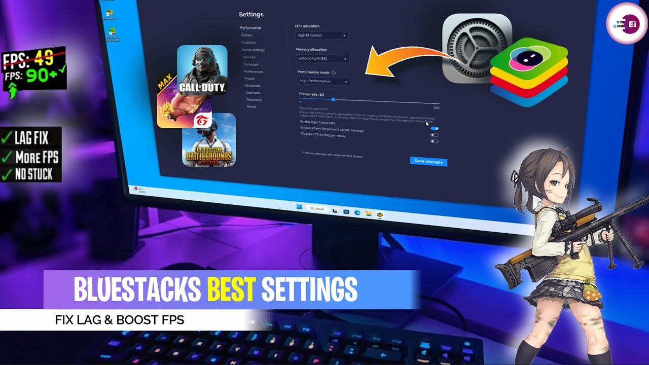 Лучшие настройки BlueStacks для слабых ПК | Исправление задержек и повышение FPS | Руководство 20...