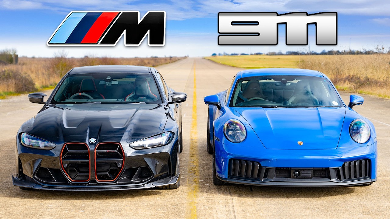 New Porsche 911 GTS v BMW M4 CS: DRAG RACE