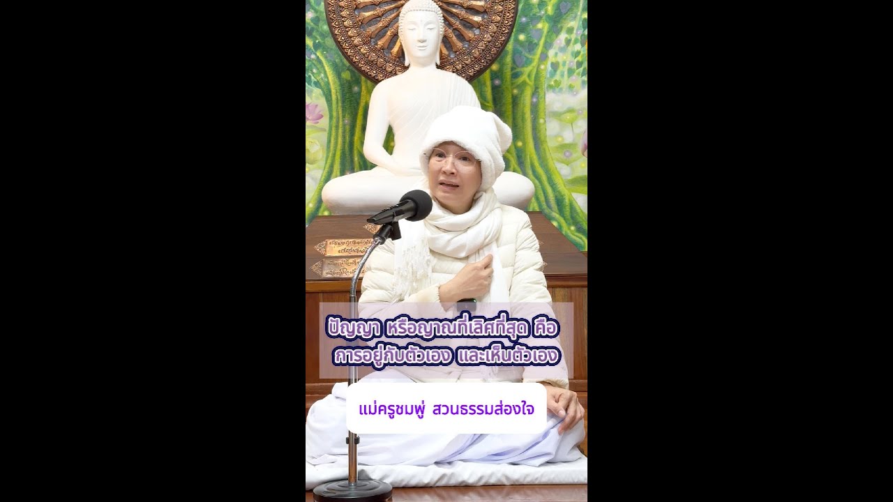 ปัญญา หรือญาณที่เลิศที่สุด คือการอยู่กับตัวเอง และเห็นตัวเอง ☘️#แม่ครูชมพู่ #สวนธรรมส่องใจ