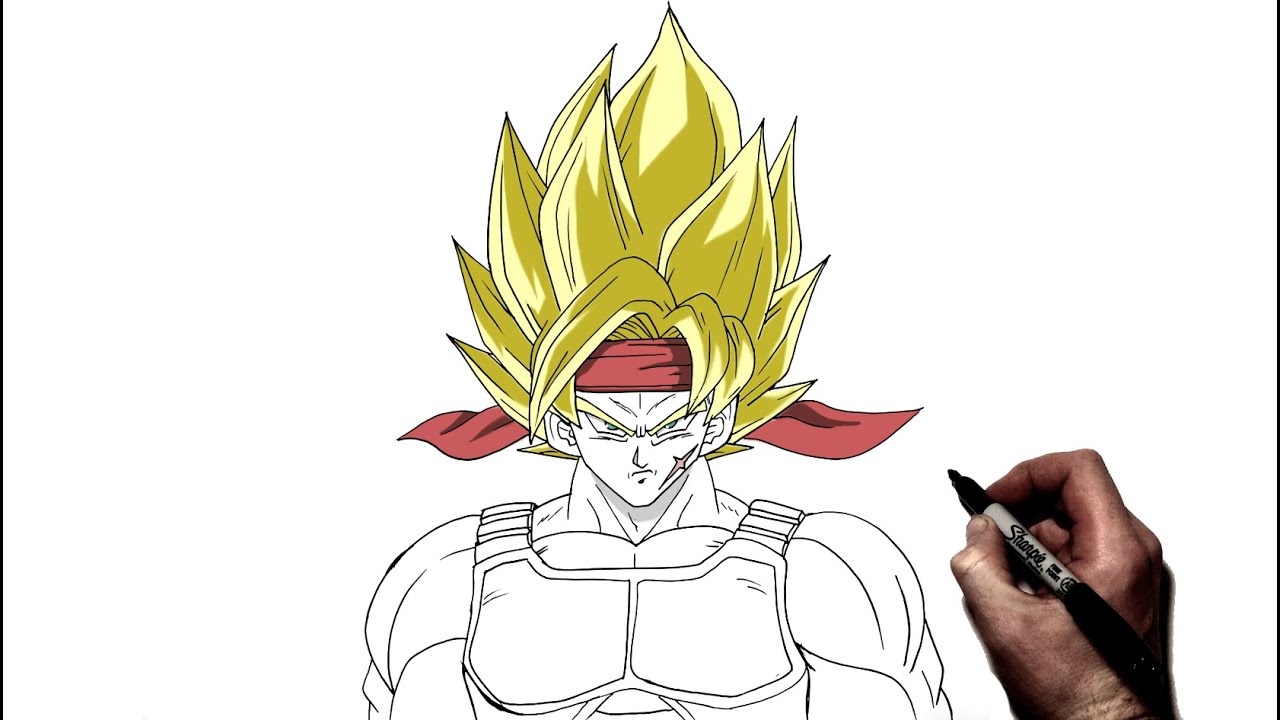 Как нарисовать Бардока SSJ | Пошаговое руководство | Dragon Ball