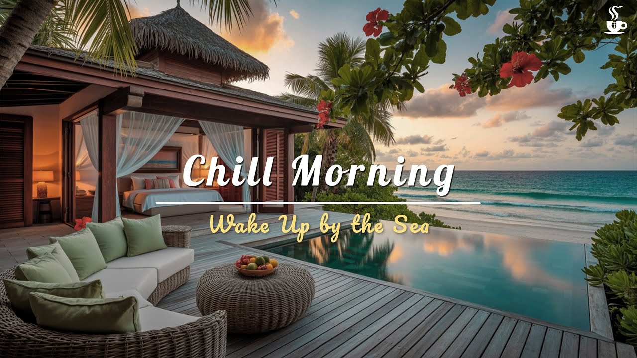 Sunrise Jazz ☕ Serene Summer Morning at the Beach | Relaxing Music & Ocean Waves