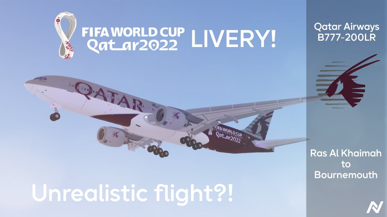 ROBLOX | Qatar Airways B777-200LR World Cup 2022 Livery Flight | Ras Al Khaimah - Bournemouth