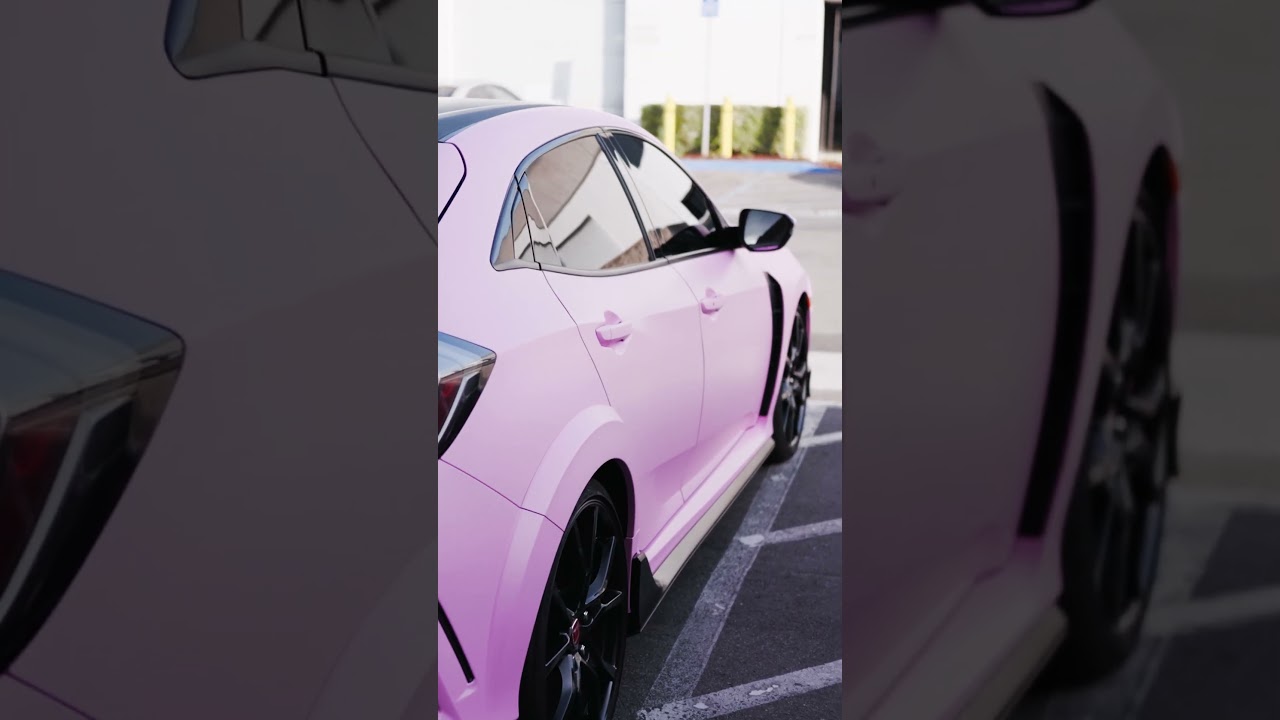 Civic Type-R wrapped in Hexis Satin Lady Pink! #wrapped #paintisdead #layednotsprayed