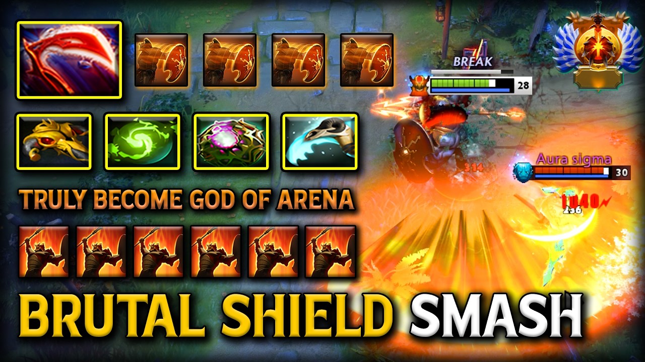 BRUTAL SHIELD SMASH Offlane Mars | Desolator + OC Build Totally Become The GOD Of Arena 7.40c DotA 2