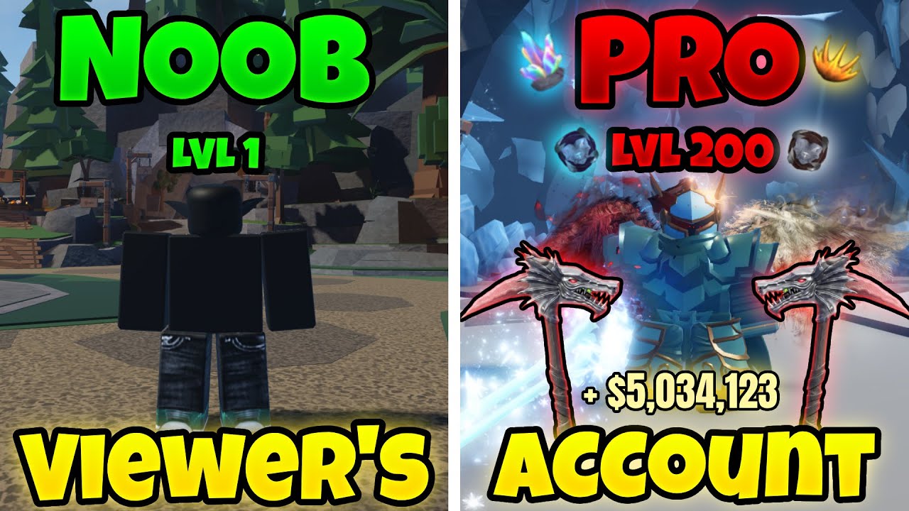 Я превратил начинающий аккаунт одного из зрителей в профессиональный в Roblox The Forge (пятый зр...