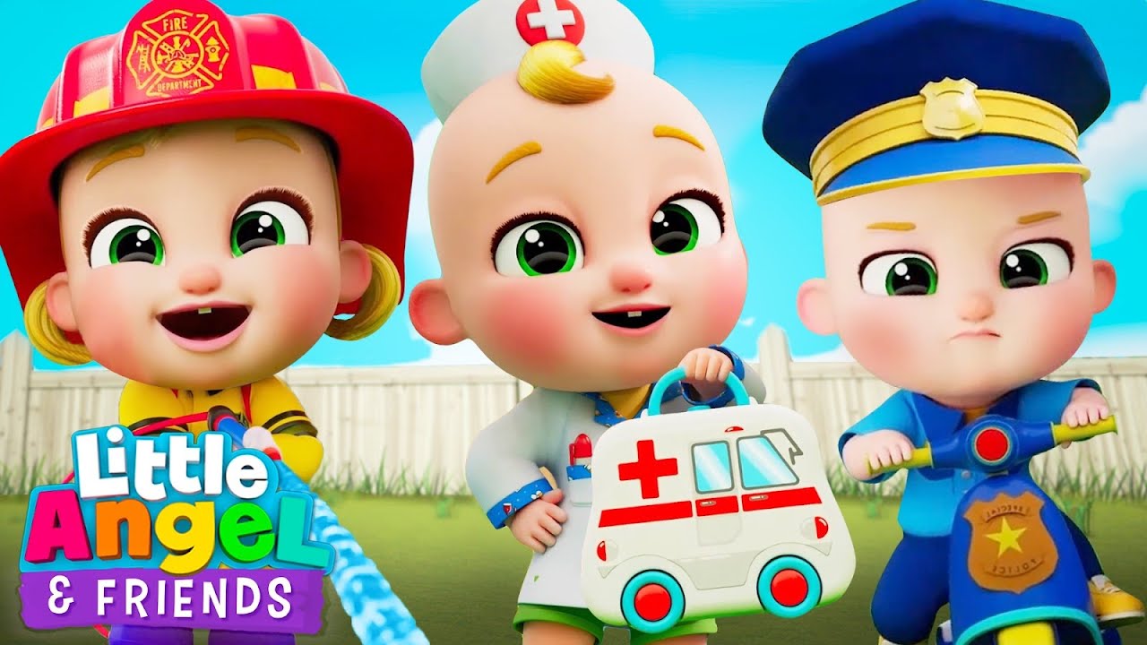 Doctor, Police And Fireman Song | Little Angel And Friends Kid Songs