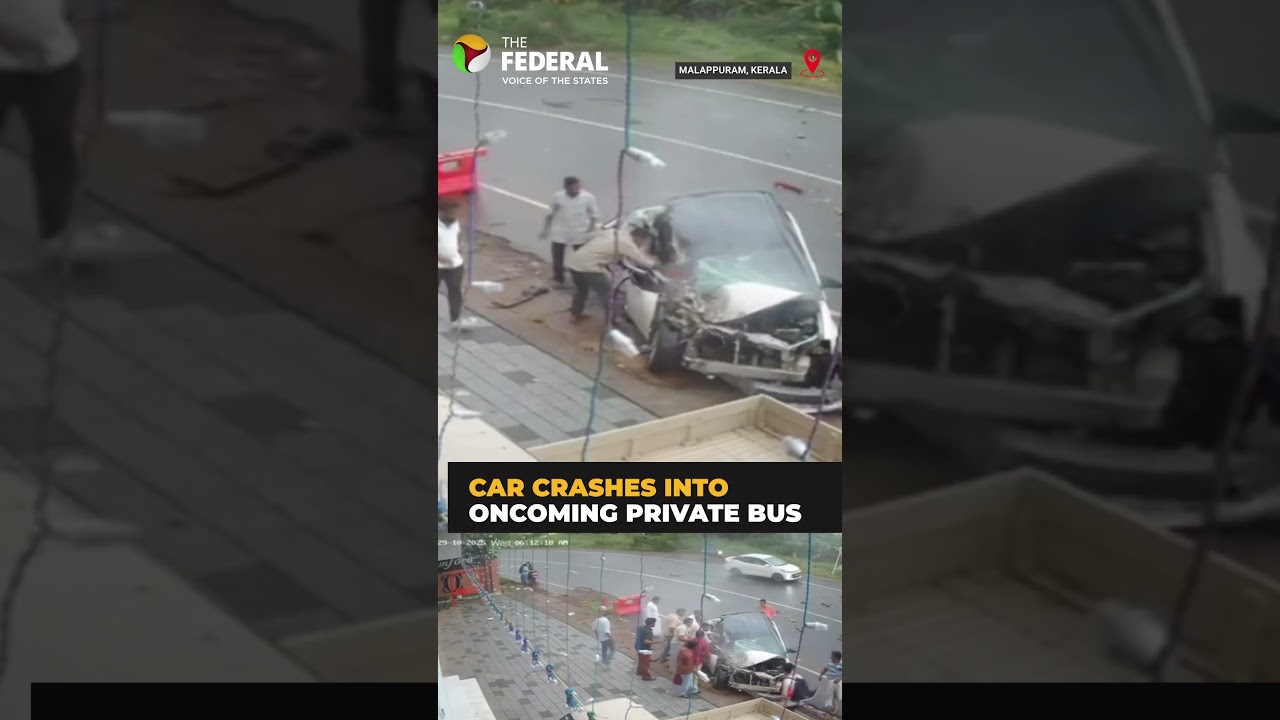 Kerala: Car hits bus head-on in Malappuram, driver escapes