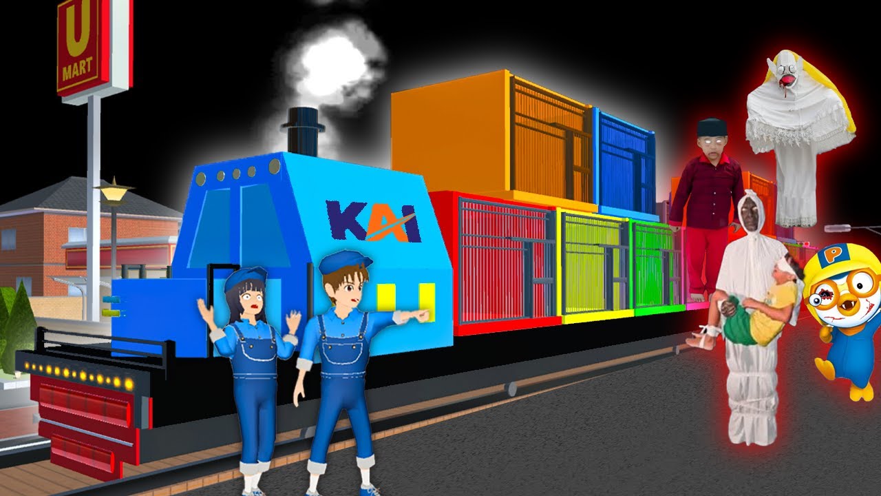 Yuta Mio Buat Penjara Rainbow diatas KERETA🚂 Keliling Kota Tangkap H4NTU EEE ENGKOL | Sakura School