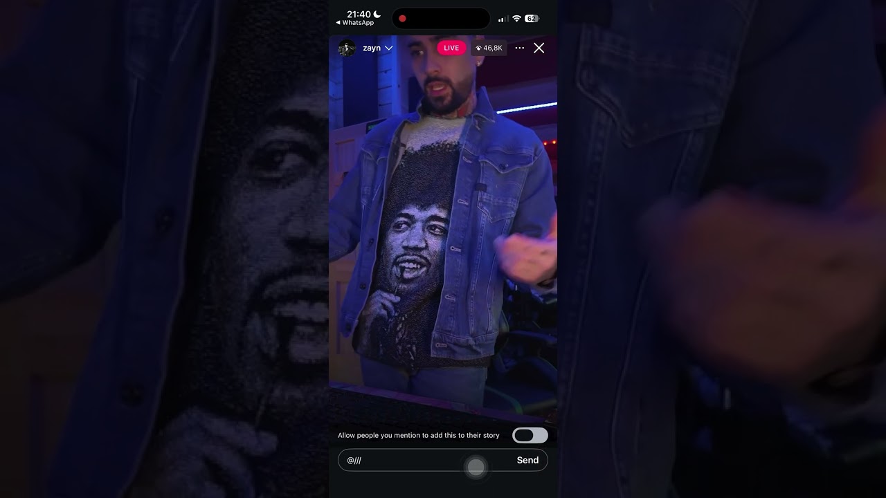 ZAYN Malik live on instagram