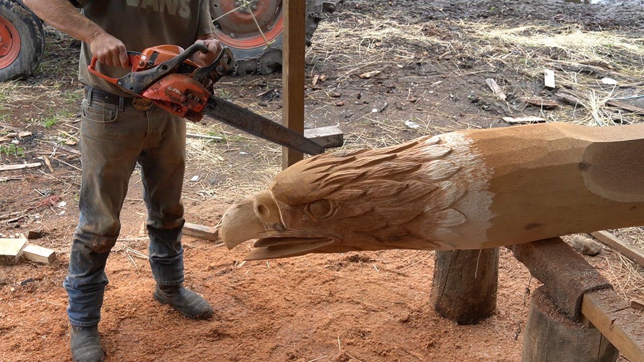 Wood Carving Time-Lapse | Eagle Post