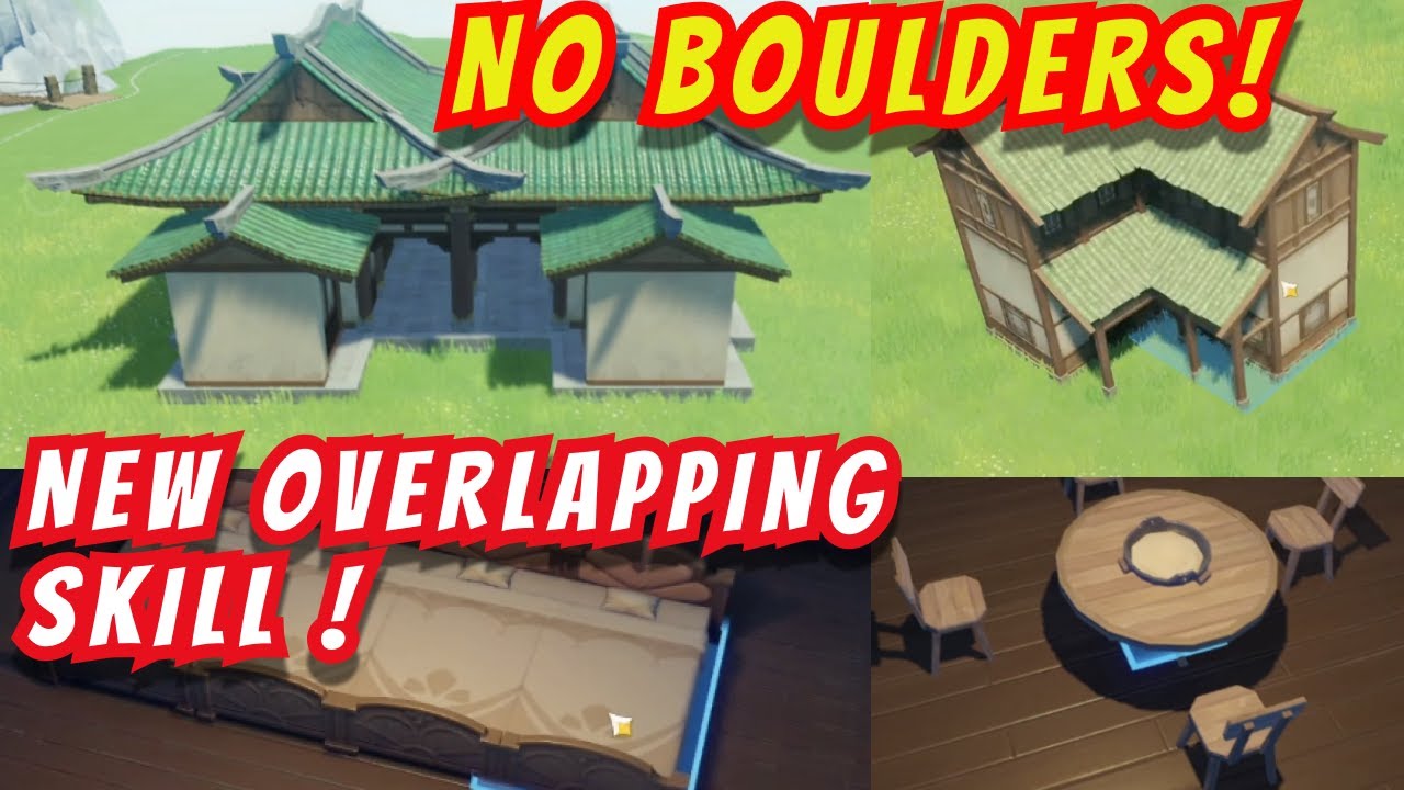 NEW OVERLAPPING (No Boulders!) | Serenitea pot | Teapot House Designs Ideas | Genshin Impact