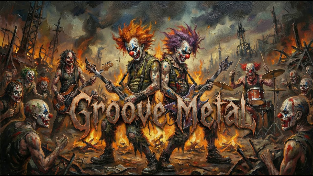 Dark Groove Metal Instrumental Driven by Repeating Riffs Controlled Aggression and Weight