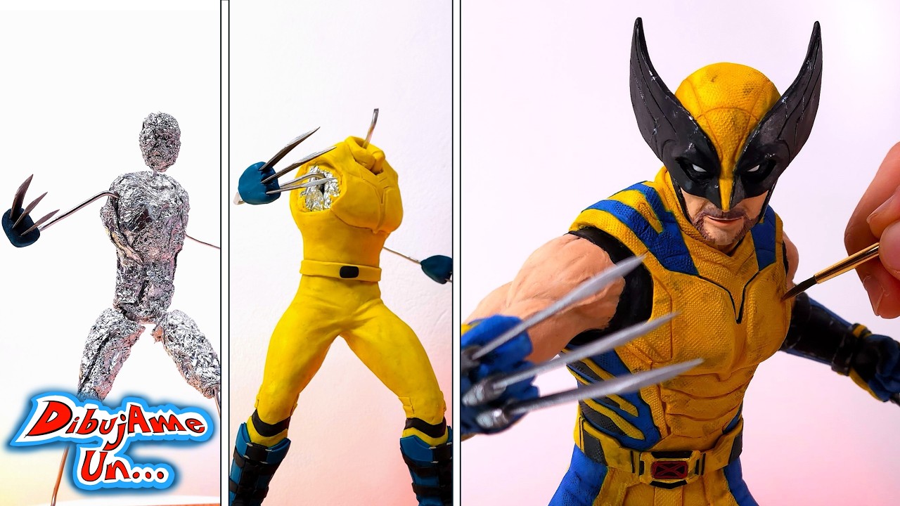 Como hacer a WOLVERINE Escultura de Plastilina Escolar Deadpool y Wolverine || DibujAme Un