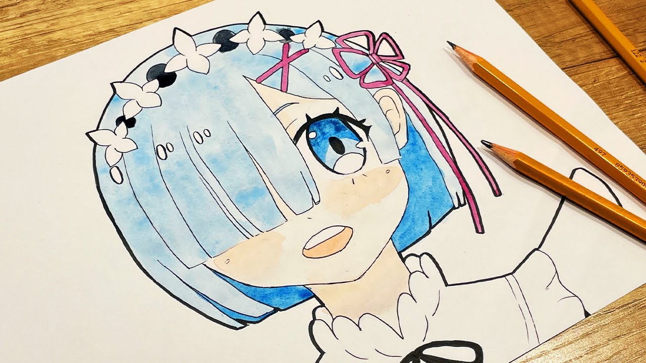 How to draw Rem from Re:Zero Easy for Beginners | Anime Drawing Tutorial Step-by-Step