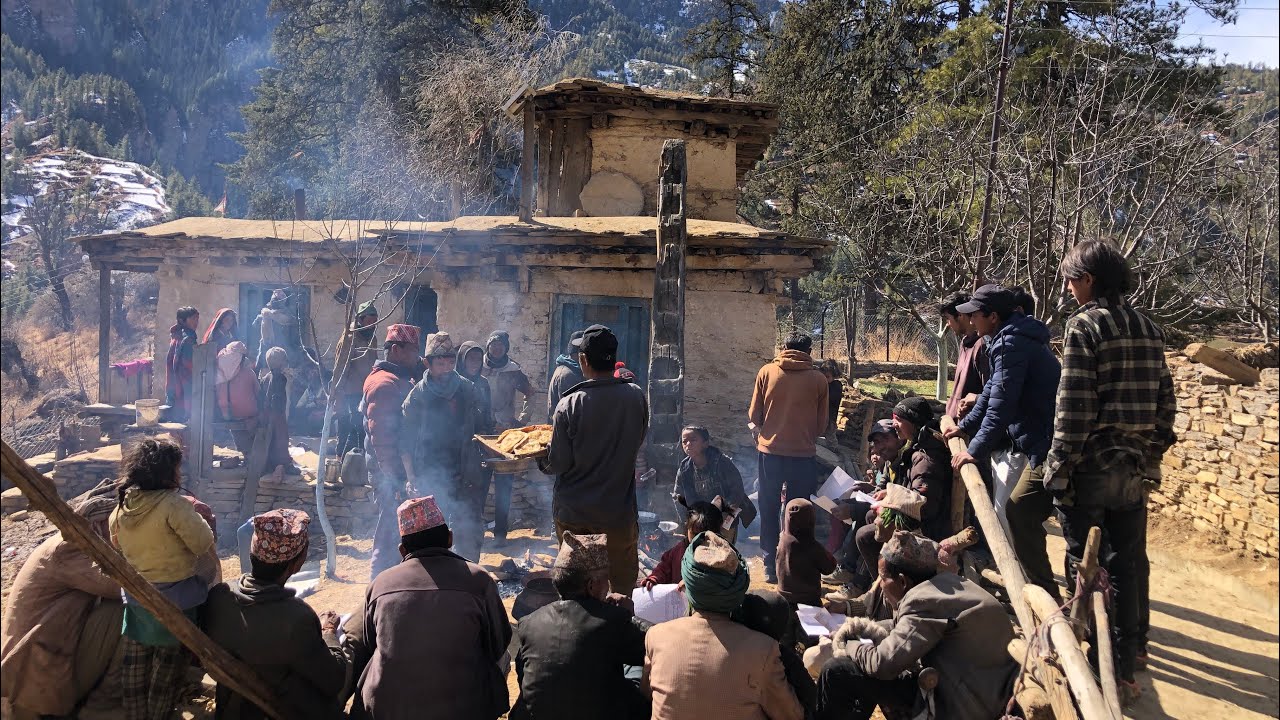 Pure Mountain Life in Remote Nepal | Family & Culture || Group food hunting traditional village |