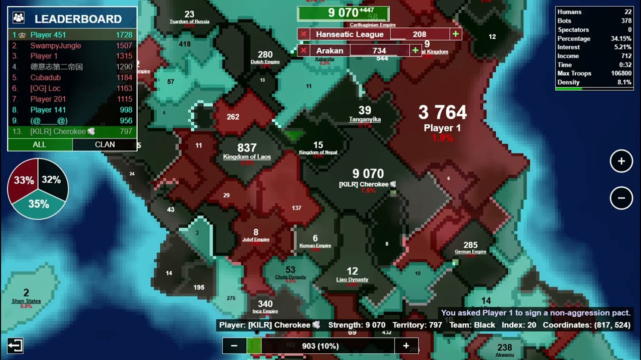 Can We Conquer The Island Kingdom Map? (3 Teams)  - Territorial.io #territorialio