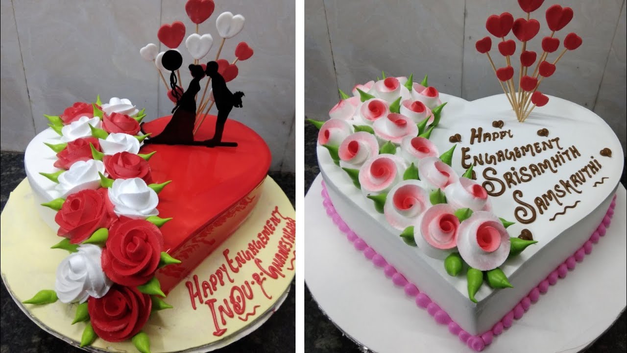 Two Heart shape cake Amazing  Design |Heart shape cake |Love cake Design |Flowers easy cake Recipe