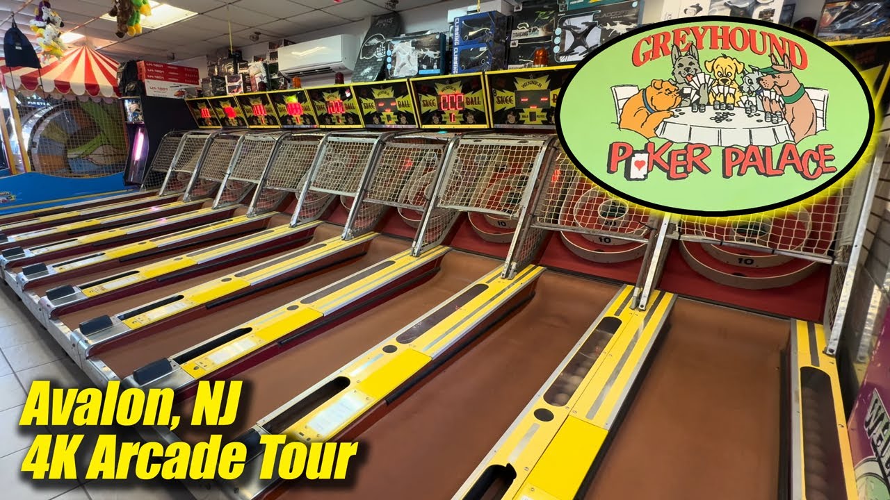 THROWBACK SHORE ARCADE! Greyhound Poker Palace (Avalon NJ), 4K arcade walkthrough & tour August 2024